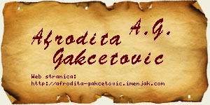 Afrodita Gakčetović vizit kartica